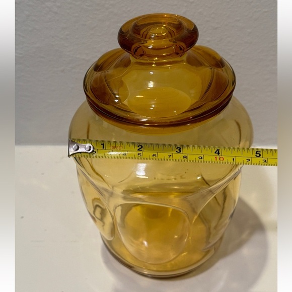 Vintage LE Smith Honey Amber Bubble Glass Apothecary Jar, Canister, Cookie Jar - Picture 10 of 10